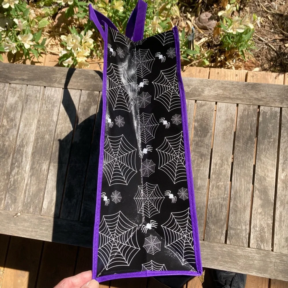 Disney Jack Skellington Spider Web Purple Black Tote Bag New